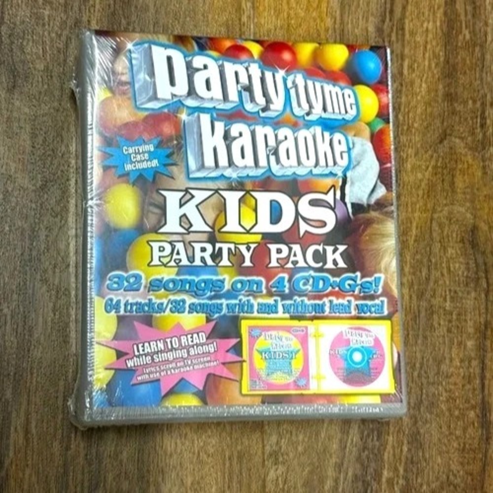 Party Tyme Karaoke Kids Party Pack 4 CD+G Set 32 Songs Sealed